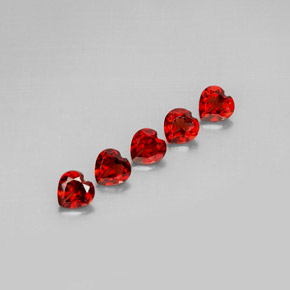 Gemas de granate almandino rojo natural de  ct, forma de corazón, VS