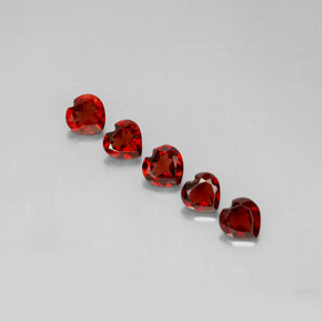 Gemas de granate almandino rojo natural de  ct, forma de corazón, VS
