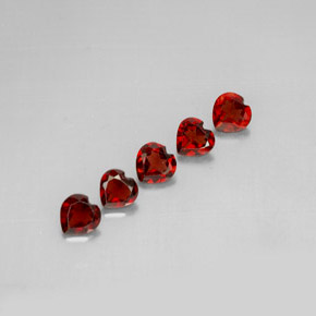 Gemas de granate almandino rojo natural de  ct, forma de corazón, VS