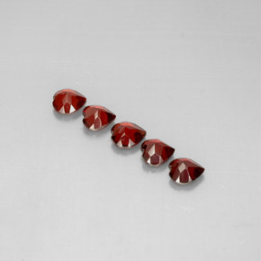 Gemas de granate almandino rojo natural de  ct, forma de corazón, VS