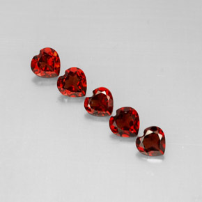 Gemas de granate almandino rojo natural de  ct, forma de corazón, VS