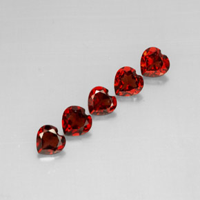 Gemas de granate almandino rojo natural de  ct, forma de corazón, VS
