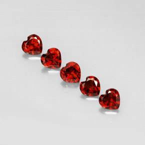 Gemas de granate almandino rojo natural de  ct, forma de corazón, VS