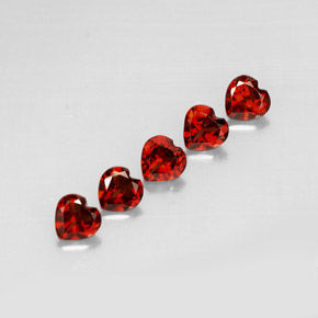 Gemas de granate almandino rojo natural de  ct, forma de corazón, VS