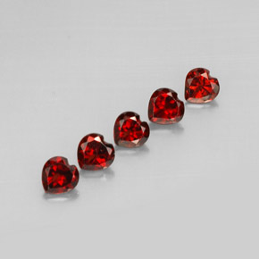 Gemas de granate almandino rojo natural de  ct, forma de corazón, VS