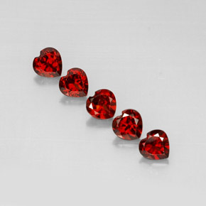 Gemas de granate almandino rojo natural de  ct, forma de corazón, VS