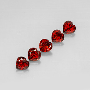 Gemas de granate almandino rojo natural de  ct, forma de corazón, VS