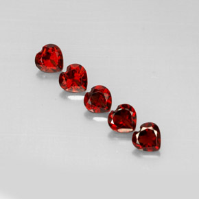 Gemas de granate almandino rojo natural de  ct, forma de corazón, VS