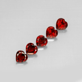 Gemas de granate almandino rojo natural de  ct, forma de corazón, VS