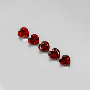 Gemas de granate almandino rojo natural de  ct, forma de corazón, VS