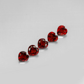 Gemas de granate almandino rojo natural de  ct, forma de corazón, VS