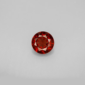 granate almandino Roja Anaranjada natural de 0.87 ct, Corte Redondo, VVS-VS