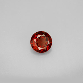 granate almandino Roja Anaranjada natural de 0.87 ct, Corte Redondo, VVS-VS