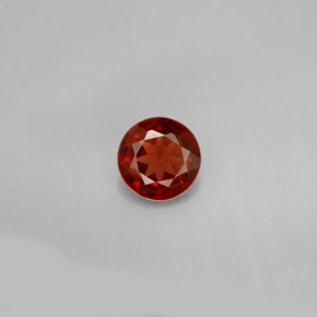 granate almandino Roja Anaranjada natural de 0.77 ct, Corte Redondo, VVS-VS
