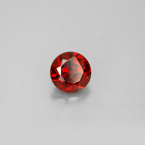 granate almandino Rojo oscuro natural de 1.20 ct, Corte Redondo, VS