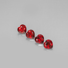 Gemas de granate almandino rojo natural de  ct, forma de corazón, VVS-VS