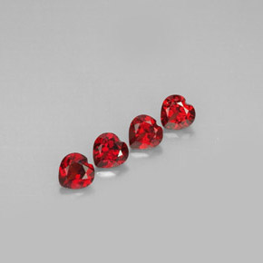 Gemas de granate almandino rojo natural de  ct, forma de corazón, VVS-VS