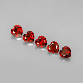 Gemas de granate almandino rojo natural de  ct, forma de corazón, VVS-VS