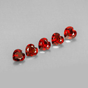 Gemas de granate almandino rojo natural de  ct, forma de corazón, VVS-VS