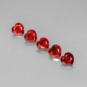 Gemas de granate almandino rojo natural de  ct, forma de corazón, VVS-VS