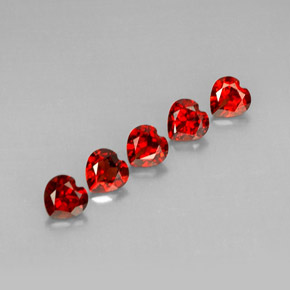 Gemas de granate almandino rojo natural de  ct, forma de corazón, VVS-VS