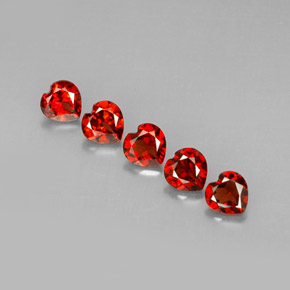 Gemas de granate almandino rojo natural de  ct, forma de corazón, VVS-VS