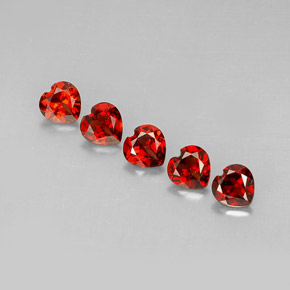 Gemas de granate almandino rojo natural de  ct, forma de corazón, VVS-VS