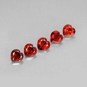 Gemas de granate almandino rojo natural de  ct, forma de corazón, VVS-VS