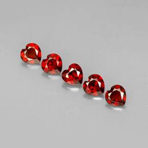 Gemas de granate almandino rojo natural de  ct, forma de corazón, VVS-VS