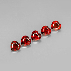 Gemas de granate almandino rojo natural de  ct, forma de corazón, VVS-VS