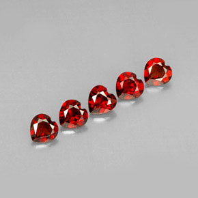Gemas de granate almandino rojo natural de  ct, forma de corazón, VVS-VS