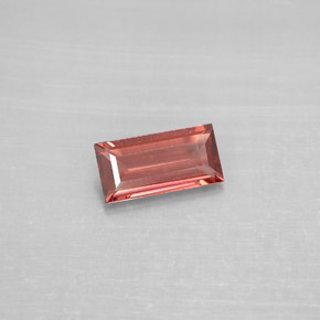 granate almandino Roja Anaranjada natural de 0.84 ct, Corte Baguette, VVS-VS