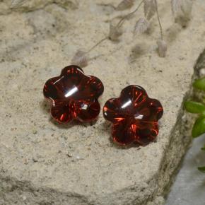 Gemas de granate almandino rojo natural de 3,47 ct, corte flor, translúcido