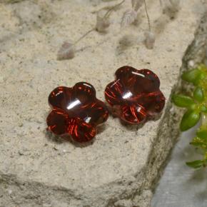 Gemas de granate almandino rojo natural de 3,47 ct, corte flor, translúcido