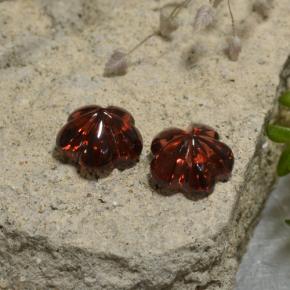 Gemas de granate almandino rojo natural de 3,47 ct, corte flor, translúcido