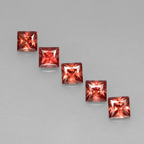 Gemas de granate almandino Roja natural de  ct, Cuadrado, VVS