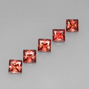 Gemas de granate almandino Roja natural de  ct, Cuadrado, VVS