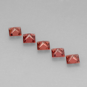 Gemas de granate almandino Roja natural de  ct, Cuadrado, VVS