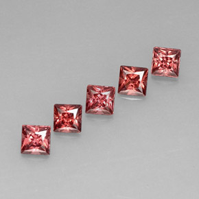 Gemas de granate almandino rojo natural de  ct, cuadrado, VVS