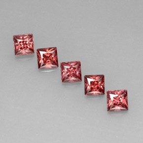 Gemas de granate almandino rojo natural de  ct, cuadrado, VVS