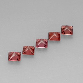 Gemas de granate almandino rojo natural de  ct, cuadrado, VVS
