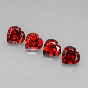Gemas de granate almandino rojo natural de  ct, forma de corazón, VVS-VS