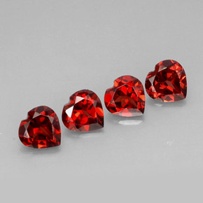Gemas de granate almandino rojo natural de  ct, forma de corazón, VVS-VS