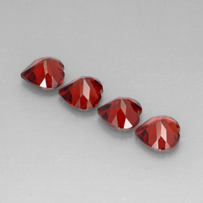 Gemas de granate almandino rojo natural de  ct, forma de corazón, VVS-VS