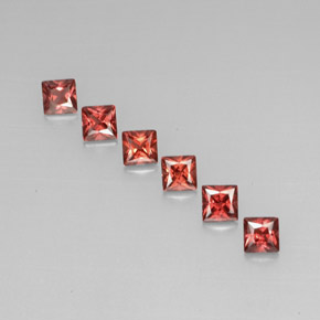 Gemas de granate almandino rojo natural de  ct, cuadrado, VVS-VS