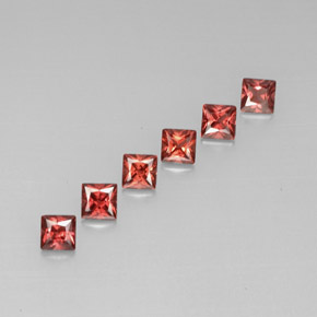 Gemas de granate almandino rojo natural de  ct, cuadrado, VVS-VS