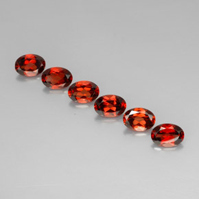 Gemas de granate almandino naranja natural de  ct, corte óvalo, VVS-VS