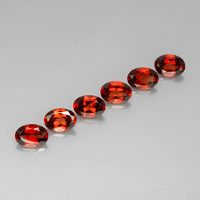 Gemas de granate almandino naranja natural de  ct, corte óvalo, VVS-VS