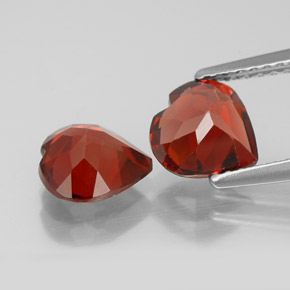 Gemas de granate almandino rojo natural de  ct, forma de corazón, VVS-VS