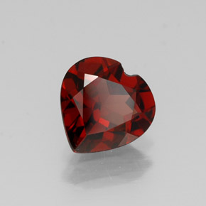 Granate almandino rojo natural de 1,37 ct, forma de corazón, VVS